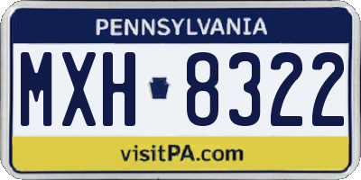 PA license plate MXH8322