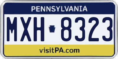 PA license plate MXH8323