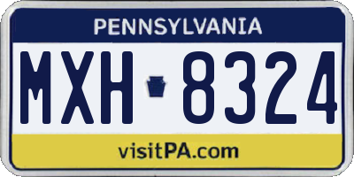 PA license plate MXH8324