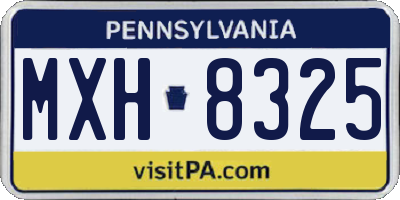 PA license plate MXH8325