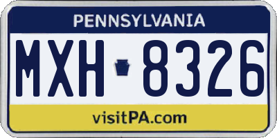 PA license plate MXH8326