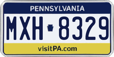 PA license plate MXH8329