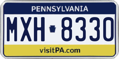 PA license plate MXH8330