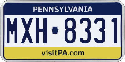 PA license plate MXH8331