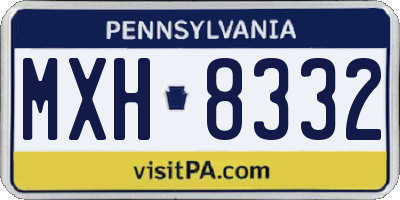 PA license plate MXH8332