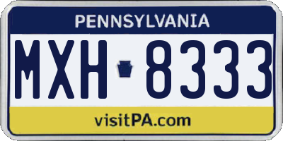 PA license plate MXH8333
