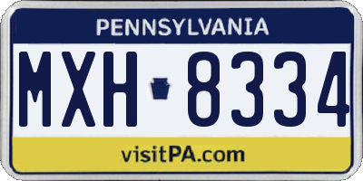 PA license plate MXH8334