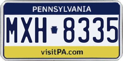 PA license plate MXH8335
