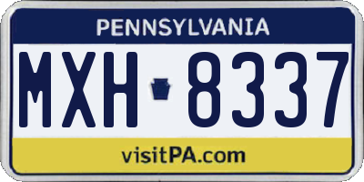 PA license plate MXH8337