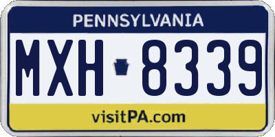 PA license plate MXH8339