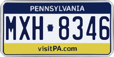 PA license plate MXH8346