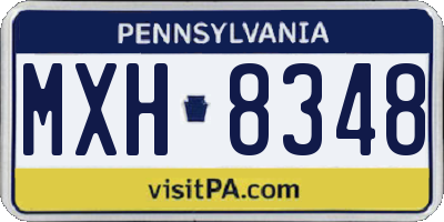 PA license plate MXH8348