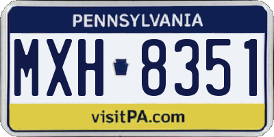 PA license plate MXH8351