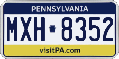 PA license plate MXH8352