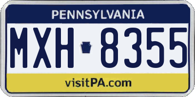 PA license plate MXH8355