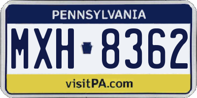 PA license plate MXH8362