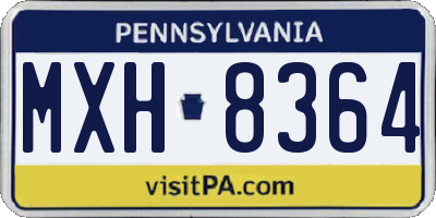 PA license plate MXH8364