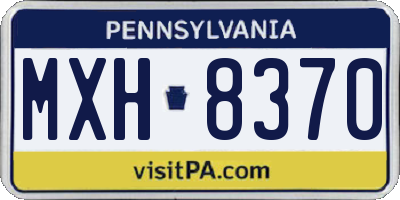 PA license plate MXH8370
