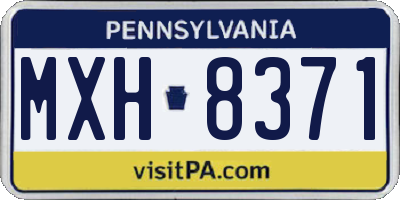 PA license plate MXH8371