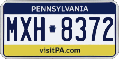 PA license plate MXH8372