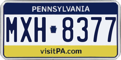 PA license plate MXH8377