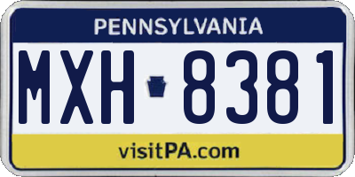 PA license plate MXH8381
