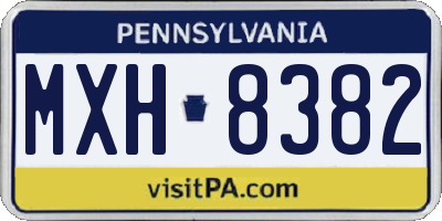PA license plate MXH8382