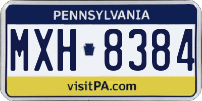 PA license plate MXH8384