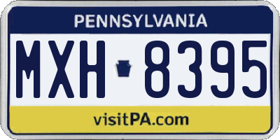 PA license plate MXH8395
