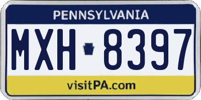 PA license plate MXH8397