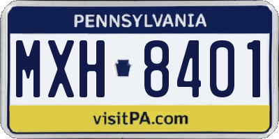 PA license plate MXH8401