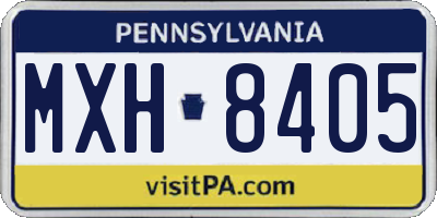 PA license plate MXH8405
