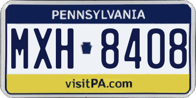 PA license plate MXH8408