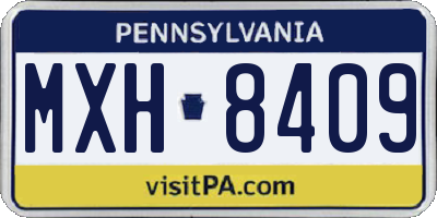 PA license plate MXH8409