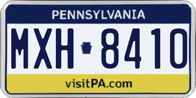 PA license plate MXH8410