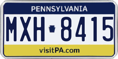 PA license plate MXH8415