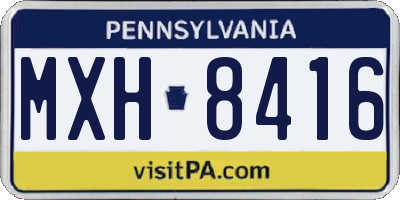 PA license plate MXH8416
