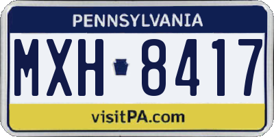 PA license plate MXH8417