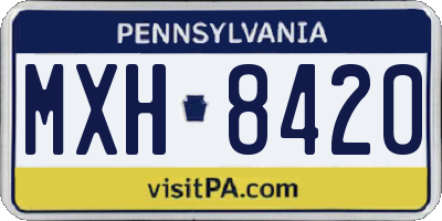 PA license plate MXH8420