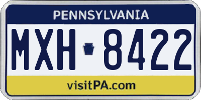 PA license plate MXH8422