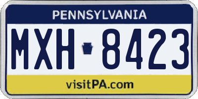 PA license plate MXH8423