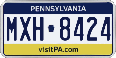 PA license plate MXH8424