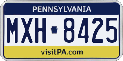 PA license plate MXH8425