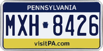 PA license plate MXH8426