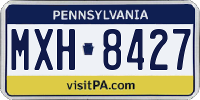 PA license plate MXH8427