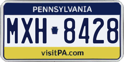PA license plate MXH8428