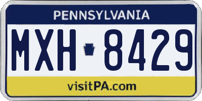 PA license plate MXH8429