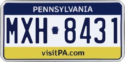 PA license plate MXH8431