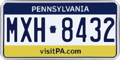 PA license plate MXH8432