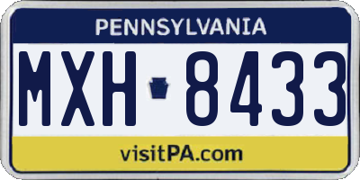 PA license plate MXH8433
